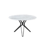 Table à Manger Ronde Electra Verre Effet Marbré 120x75 cm