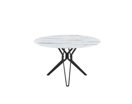 Table à Manger Ronde Electra Verre Effet Marbré 120x75 cm