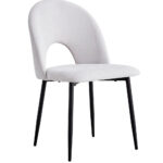 Lot de 2 chaises TEDDY métal noir velours - Chenille gris