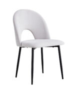 Lot de 2 chaises TEDDY métal noir velours - Chenille gris