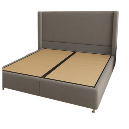 Lit Coffre Coco Velours Gris 140x190 cm