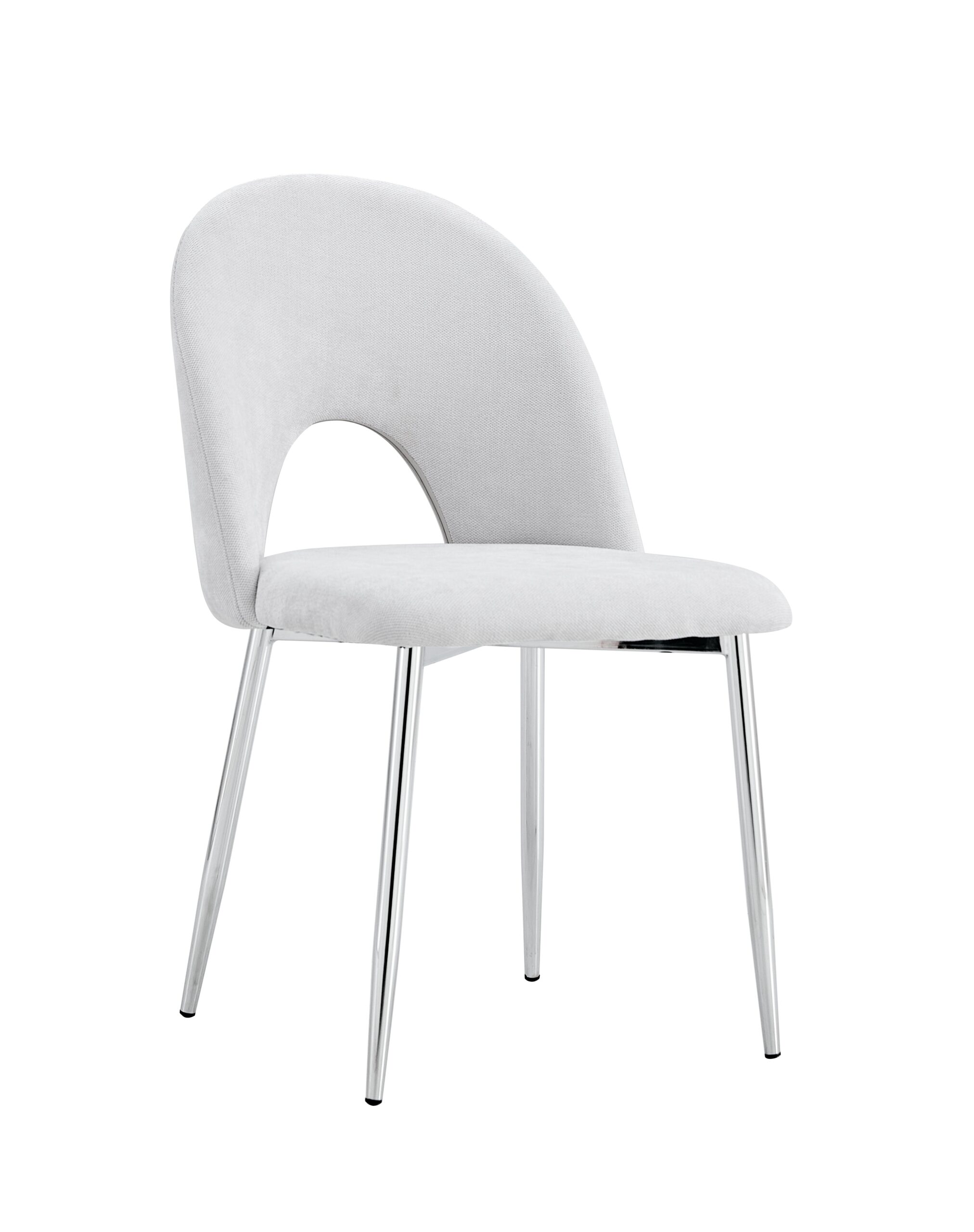 0 4163.jpg Lot de 4 chaises TEDDY Chrome velours - Gris clair