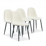 Lot de 4 scandinaves doudou molletonné pied noir 43,5x40x87cm