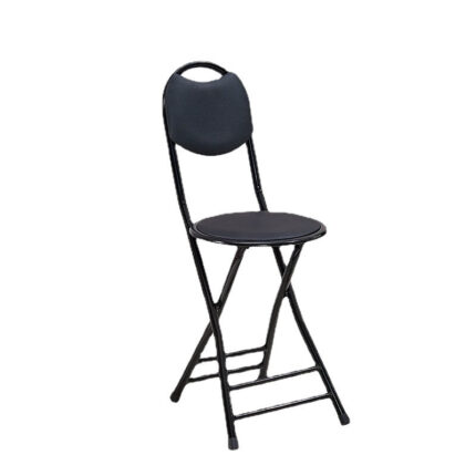 Lot 10 Tabourets Pliants Métal Noir Ø30x44x76cm