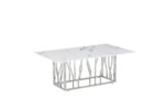 Table Basse Portofino Chrome Marbre Blanc 120x70x45 cm