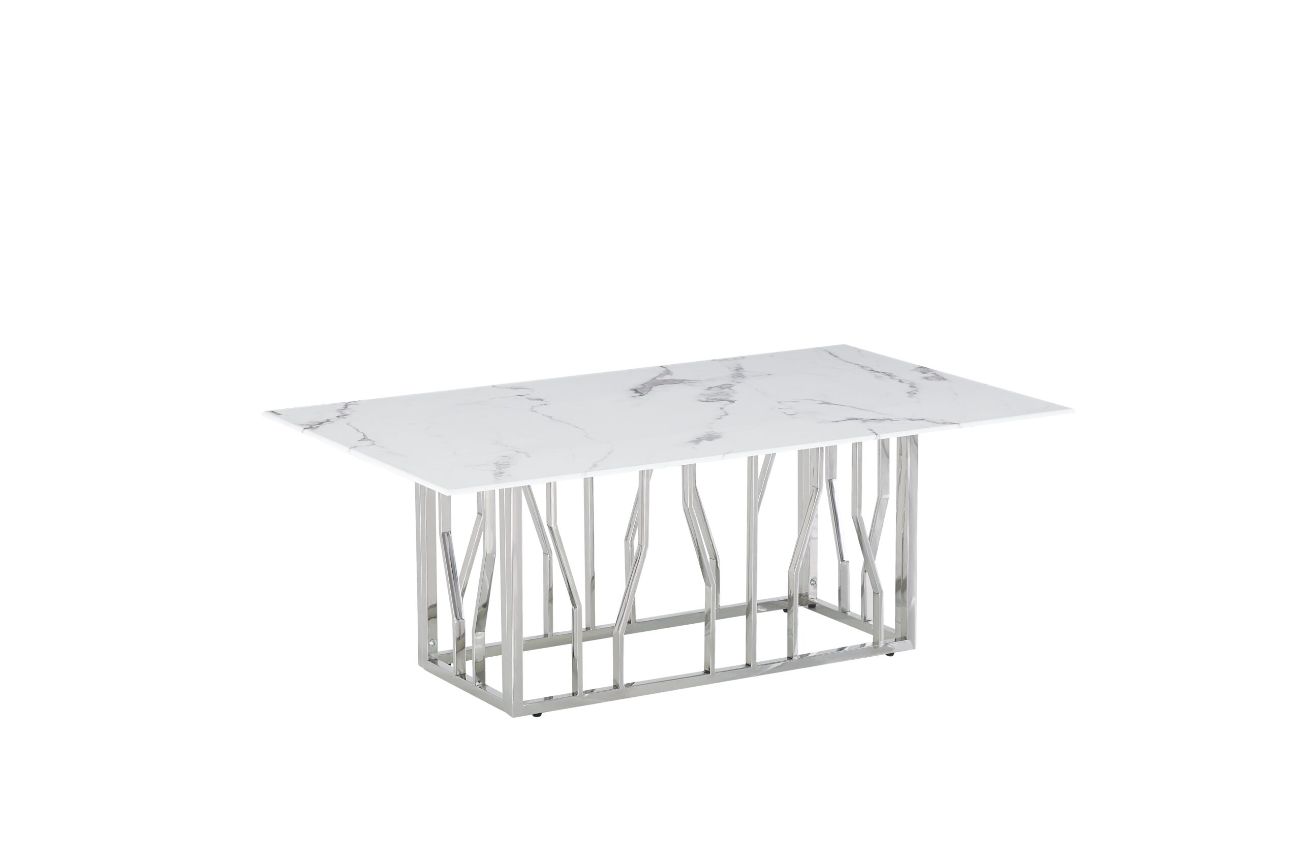 0 4238.jpg Table Basse Portofino Chrome Marbre Blanc 120x70x45 cm