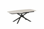 Table Repas Extensible Nysa Céramique Travertin Blanc 129/189 cm