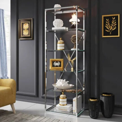 Bibliothèque Arya Verre Transparent 60x40x180 cm