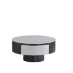 Table Basse Tornado Rectangulaire Bois Noir Blanc Tiroir 80x40 cm