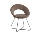 Lot de 4 Chaises Bubble Velours Moka Pieds Chromés