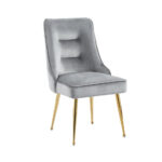 Lot de 2 chaises luxury ZIP en velours pieds Gold - Anthracite