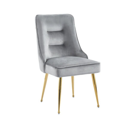 Lot de 2 chaises luxury ZIP en velours pieds Gold - Anthracite