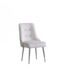 Lot de 2 chaises luxury ZIP en velours pieds chromés - Beige