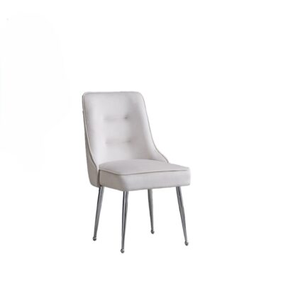 Lot de 2 chaises luxury ZIP en velours pieds chromés - Beige