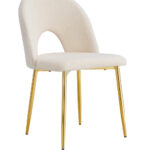 Lot de 4 chaises TEDDY Gold velours - Doudou beige