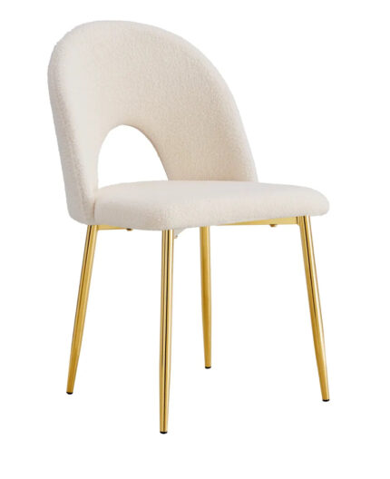 Lot de 4 chaises TEDDY Gold velours - Doudou beige