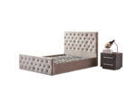 Lit Coffre Victoria Velours Moka 160x200 cm