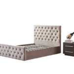 Lit Coffre Victoria Velours Moka 160x200 cm