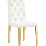 Lot de 2 Chaises Nevada Capitonnées Velours Écru Pieds Dorés