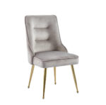 Lot de 2 chaises luxury ZIP en velours pieds Gold - Moka