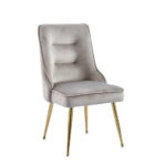 Lot de 2 chaises luxury ZIP en velours pieds Gold - Moka