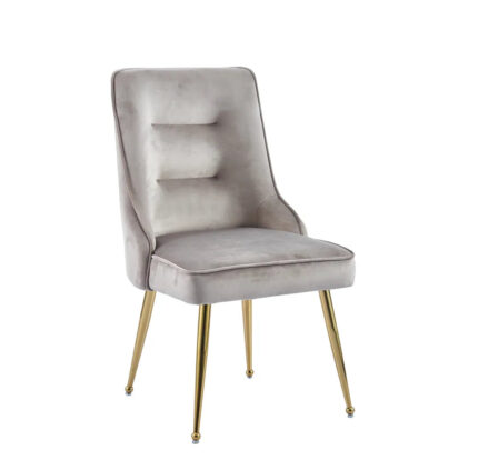 Lot de 2 chaises luxury ZIP en velours pieds Gold - Moka