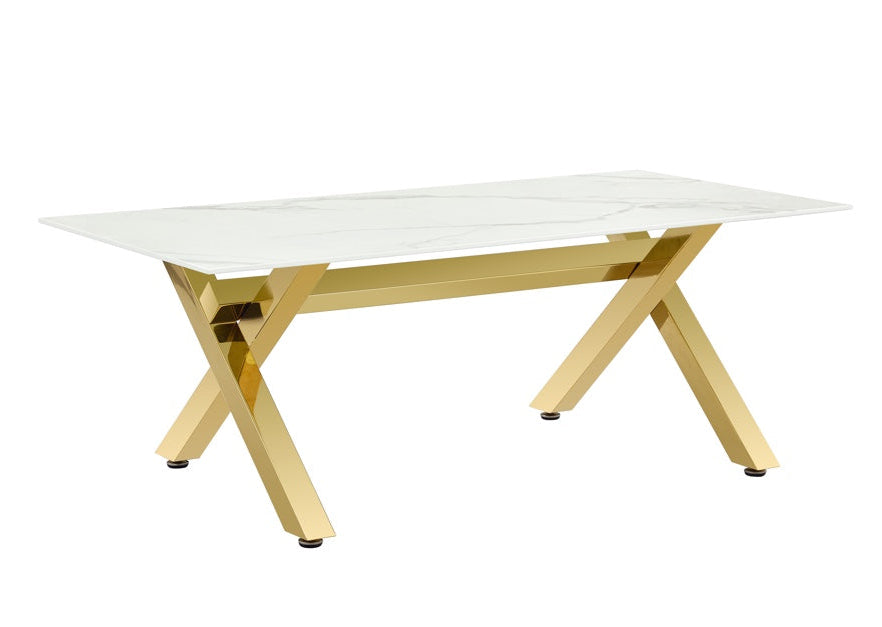 0 4355.jpg Table Basse Ixe Métal Doré Plateau Verre Marbré Blanc 120x60x45 cm