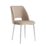 Lot de 4 chaises AVA Chrome en Velours - Taupe