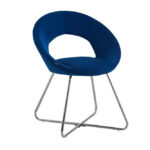 Lot de 4 Chaises BUBBLE Chrome velours - Bleu