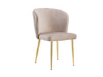 Lot de 4 Chaises Diana Velours Moka Pieds Dorés