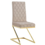 Lot de 6 chaises COCOMAT Gold et velours - Moka