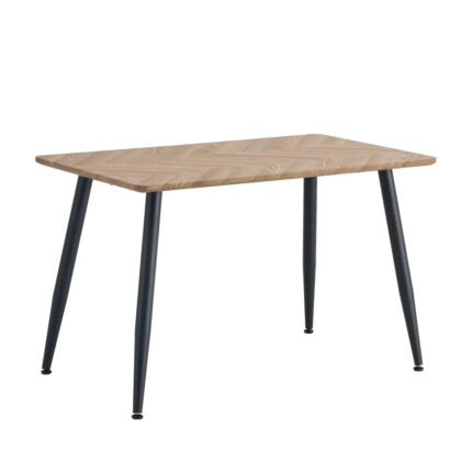 Table à Manger Ammo Bois Chêne Métal Noir 120x70 cm