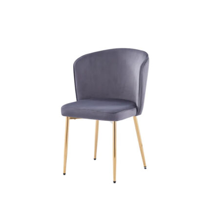 Lot de 4 Chaises Diana Velours Anthracite Pieds Dorés
