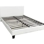 Lit Melbourne Simili Cuir Blanc Sommier Intégré 160x200 cm