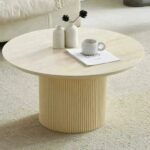 Table Basse Ronde Terra Travertin Beige