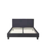 Lit Kelia Tissu Gris Sommier Inclus 140x190 cm