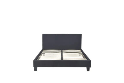 Lit Kelia Tissu Gris Sommier Inclus 140x190 cm