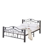 Lit Métal Hercule Noir avec Sommier 140x190 cm