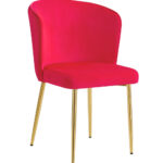 Lot de 4 Chaises Diana Velours Fushia Pieds Dorés