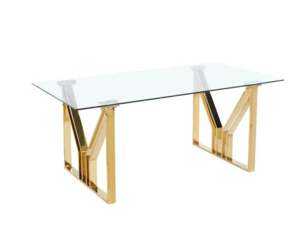 Table à Manger Igrec Verre Transparent Pieds Dorés