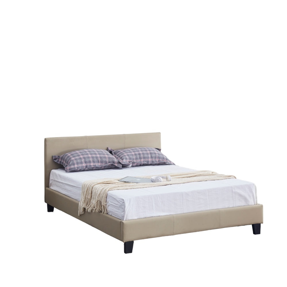 0 4460.jpg Lit Melbourne Similicuir Taupe Sommier Intégré 160x200 cm