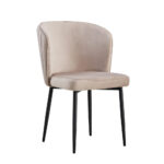 Lot de 4 Chaises Diana Velours Moka Pieds Métal Noir