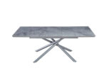 Table Extensible Zephir Métal Gris Céramique Marbrée 160/200 cm