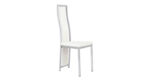 Lot de 6 chaises Dana simili cuir blanc contour chromé