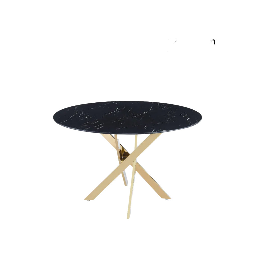 0 4475.jpg Table à Manger Ronde Jessica Marbre Noir Pieds Dorés 120 cm