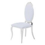 Lot de 4 chaises ANGEL baroque Chrome simili cuir blanc