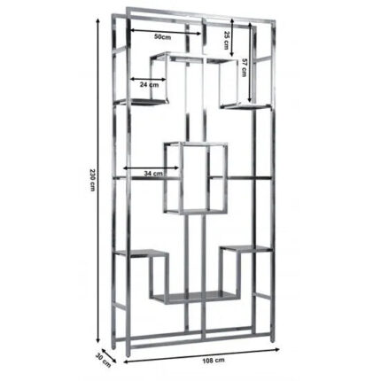 Bibliothèque Étagère Richmont Métal Noir 100x30x180 cm