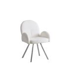 Lot 2 Chaises Salle à Manger Elisa Velours Doudou Pieds Chrome 42x55x87cm