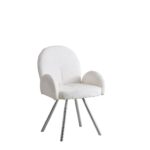 Lot 2 Chaises Salle à Manger Elisa Velours Doudou Pieds Chrome 42x55x87cm