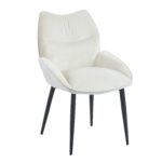 Lot de 2 Chaises Loha Velours Beige Pieds Métal Noir